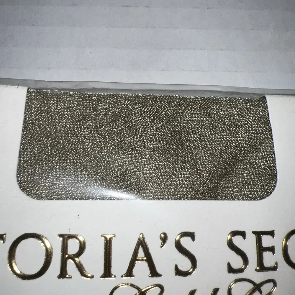 Vtg Victoria's Secret Signature Gold Glossy Smooth Control Top Hosiery Pebble S